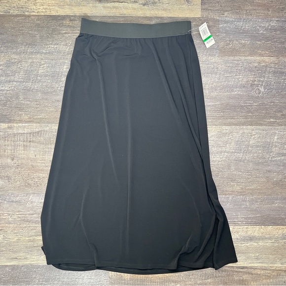 NWT Alfani black elastic waist maxi skirt size large petite PL B150 - Picture 1 of 3